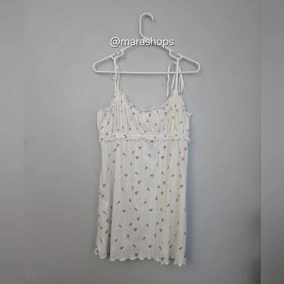 floral mini dress summer Floral Puff Sleeve Mini Dress, Black Small